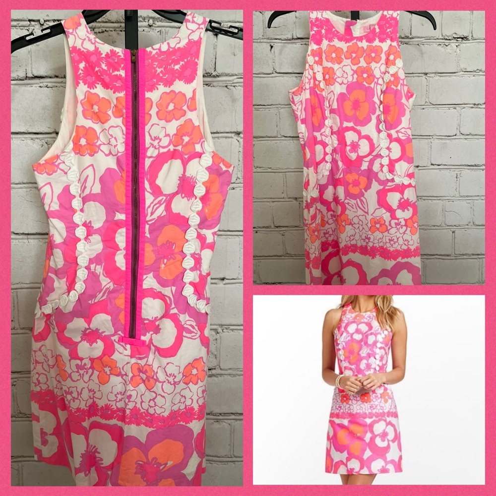 Lilly Pulitzer Pearl Shift, Pansy Dance, Size 2